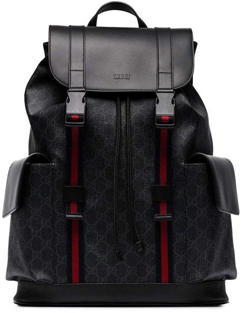 gucci red and green stripred backpack|black Gucci backpack for women.